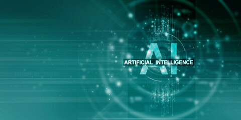 2d illustration Artificial Intelligence (AI) concept