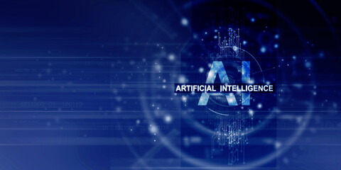 2d illustration Artificial Intelligence (AI) concept