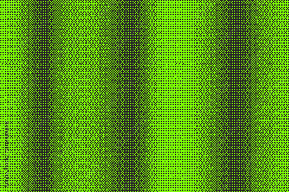 Poster pixel pattern background with bitmap game texture. dotted dither vector green and black gradient bg.