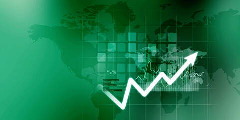 2d illustration Stock market online business concept. business Graph 