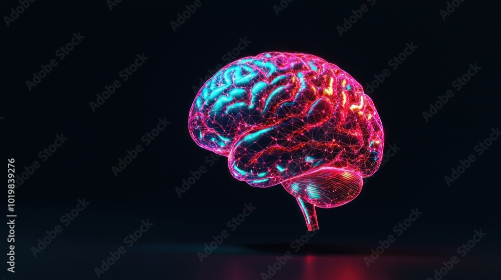 Poster Exploring the Human Brain Neural Networks and Their Intricacies Against a Dark Backdrop