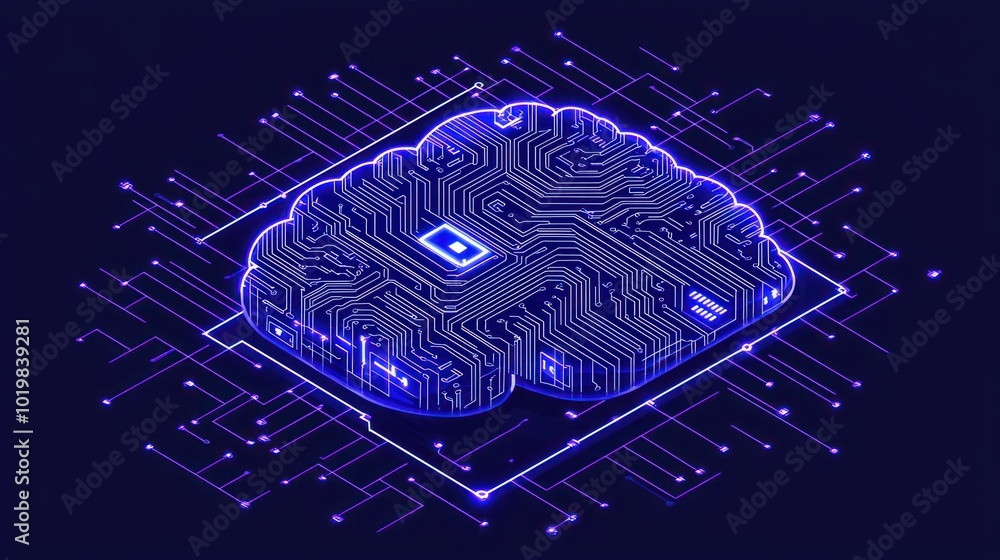 Aufkleber exploring the digital human brain navigating the virtual data landscape