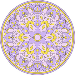 Decorative Colorful Floral Mandala Design. Ornament Vector Illustration.