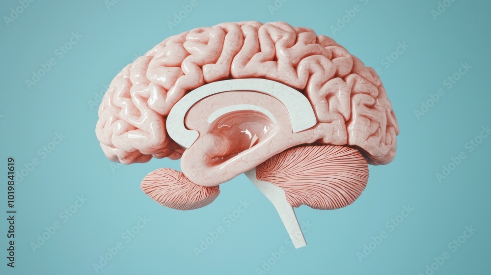 Poster detailed cross section of the human brain an intricate illustration of neural structures