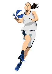 Naklejka premium 女子バスケットボール選手