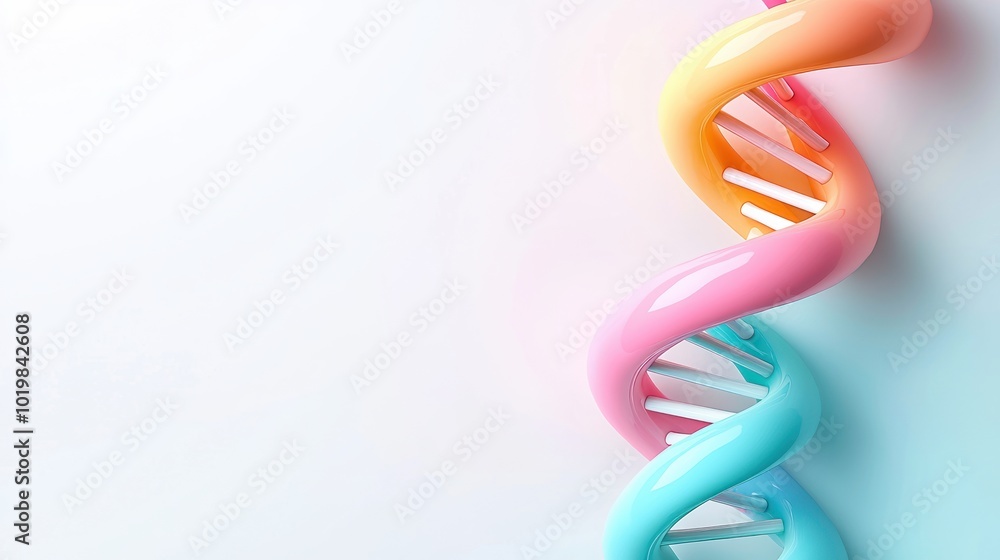 Poster Abstract DNA Structure on a White Background A Visual for Science and Medicine