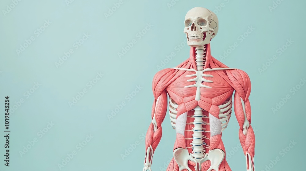 Poster exploring the bone and muscle structure ecorche anatomy and skeletal system insights
