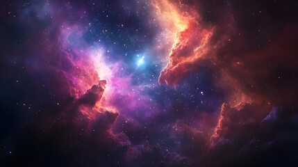 Magnificent Cosmic Explosion in Vibrant Nebula Landscape