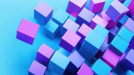 Colorful Cubes Abstract Background