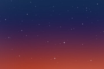 The background is a gradient sky painting with stars and a meteor shower.