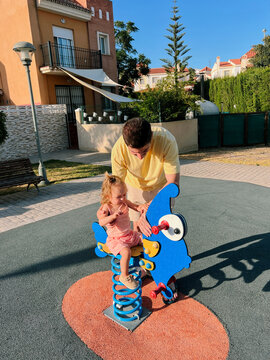 Uncle and niece playing