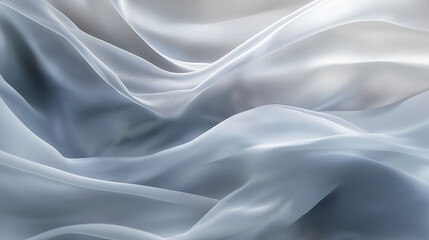 Obraz premium Soft folds of gray sheer fabric with gentle light