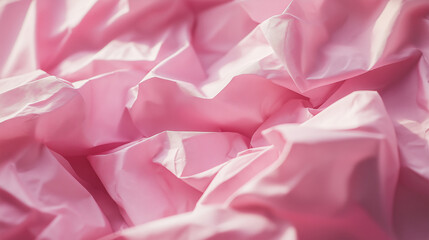 Crumpled pink paper texture with soft lighting