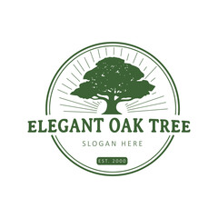 elegant green oak tree logo