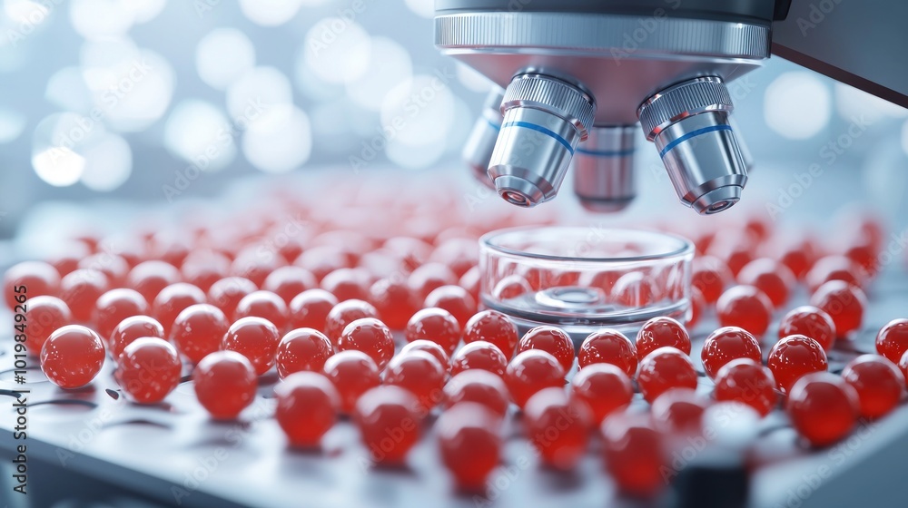 Aufkleber exploring cells under the microscope insights into microbiology and biological research