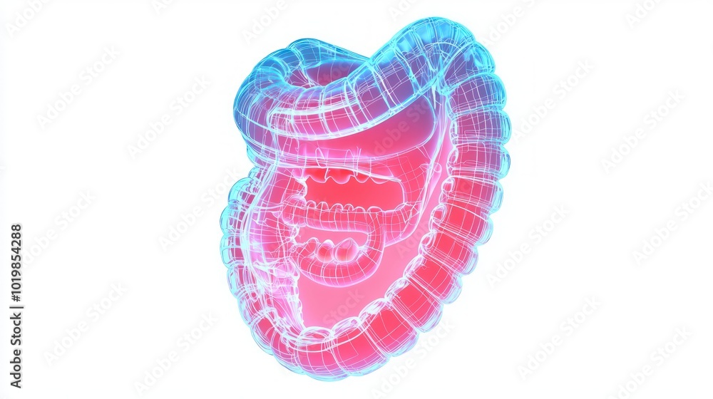 Aufkleber anatomically accurate realistic illustration of the human digestive system in 3d visualization