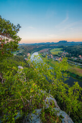 Fototapeta premium Bastei castle. The Bastei is a rock formation in Saxon Switzerland National Park, near Dresden, Germany