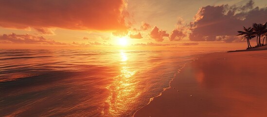 Tropical Sunset on a Sandy Beach