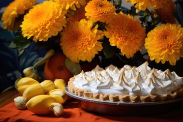 Bright Flowers and Delicious Lemon Meringue Pie