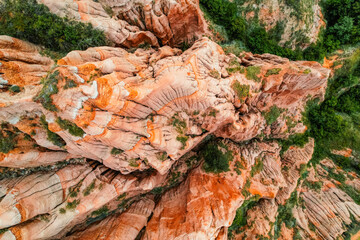 Red rocky slopes Rapa Rosie is a protected geological and floristic reservation area near Sebes alba in Romania