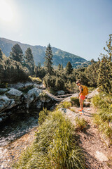 Mountain landscape in National Park Retezat, Romania. Hiking to Lacul Bucura througth Cabana Gentiana
