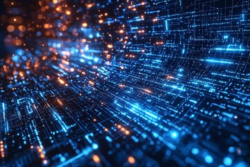 Fototapeta premium Digital Technology background of data and network