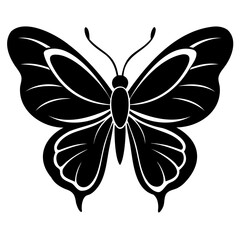 Butterflies black silhouette isolated on a white background. Flying butterflies icon set.