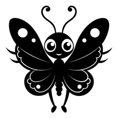 Butterflies black silhouette isolated on a white background. Flying butterflies icon set.