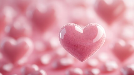Obraz premium Pink Hearts in Soft Focus Background