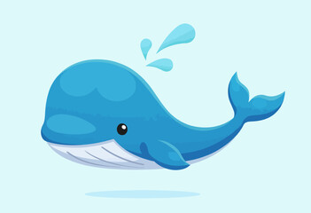 Obraz premium Stylish Blue Whale Vector Graphics: Ideal for Educational Materials and Ocean Awareness Campaigns