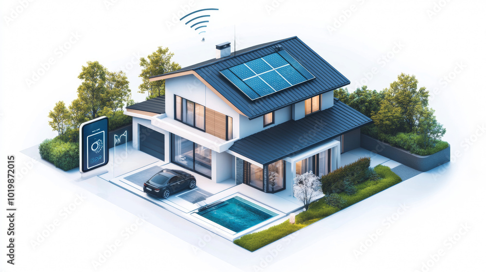 Poster a smart home uses a 5g network and a smartphone app to control devices connected to the internet. th