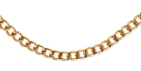 a gold chain isolated background