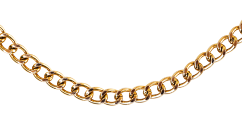 a gold chain isolated background