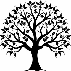 Fototapeta premium peach-tree-silhouette