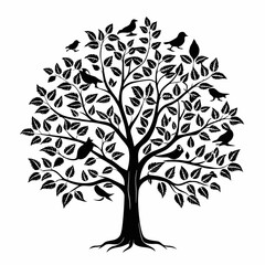 Obraz premium pigeonwood--tree-silhouette