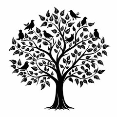 Obraz premium pigeonwood--tree-silhouette