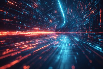 Fototapeta premium Digital Technology background of data and network