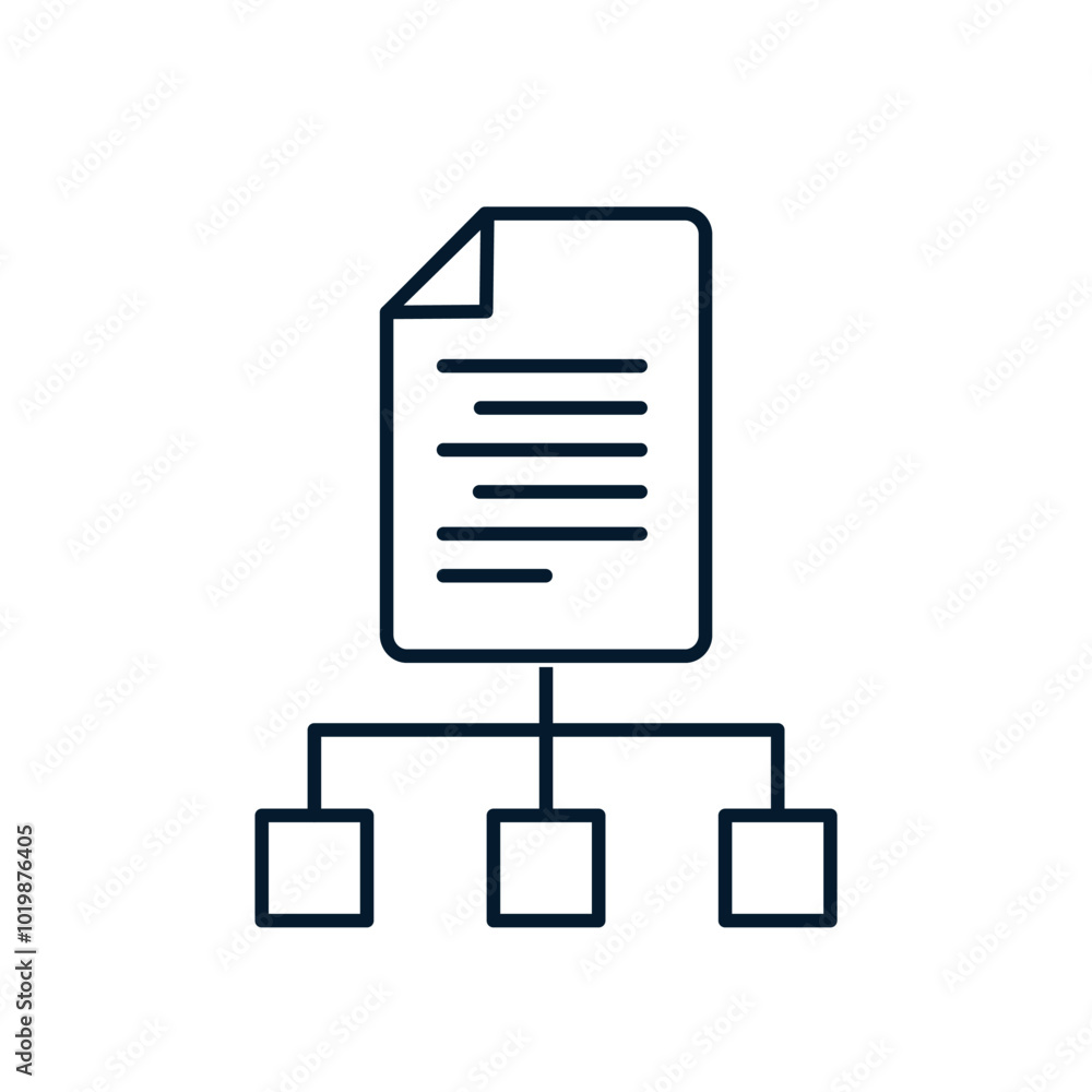 Poster document organization concept. vector linear icon isolated on white background.