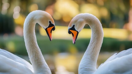 Fototapeta premium Two Swans in Love
