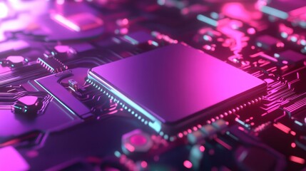 Close-up of a Circuit Board with a Processor