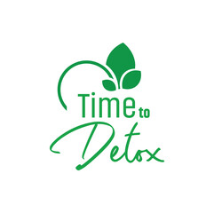 time to detox sign on white background