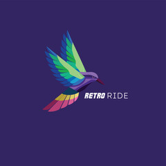 A retro ride logo design vector illustration