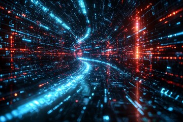Obraz premium Digital Technology background of data and network