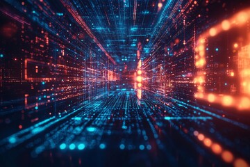 Fototapeta premium Digital Technology background of data and network