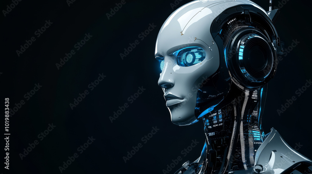 Poster robots can now trade stocks using artificial intelligence. they analyze market charts and financial 