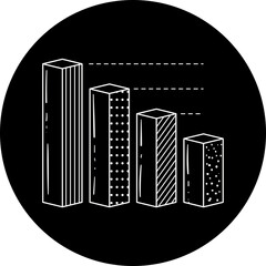  Business infographics icons with different diagram vector illustration. Abstract data visualization, marketing charts and graphs. Business statistics, planning and analytics, forecasting growth rates