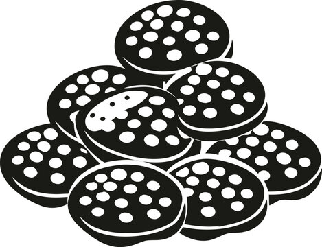 recommend clip art: Chocolate cookies pile vector silhouette