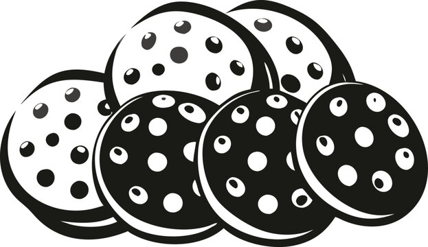 recommend clip art: Chocolate cookies pile vector silhouette