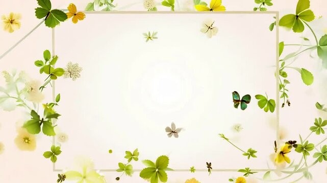 Spring themed wooden frame for photo. Generative AI
