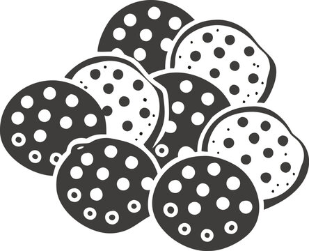recommend clip art: Chocolate cookies pile vector silhouette
